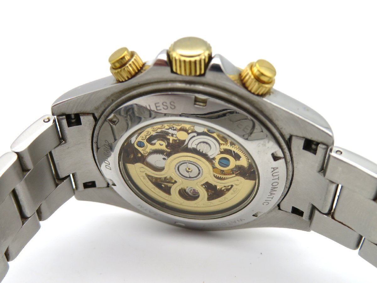 1円◆稼働◆ ダニエルダグラス スケルトン 自動巻き メンズ 腕時計 L55103