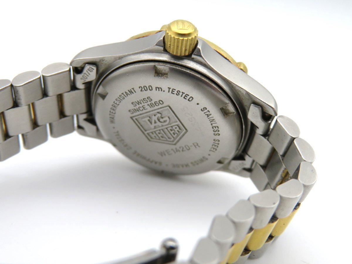 1円■ジャンク■ タグホイヤー WE1420-R プロフェッショナル ゴールド クオーツ レディース 腕時計 L56603の画像4