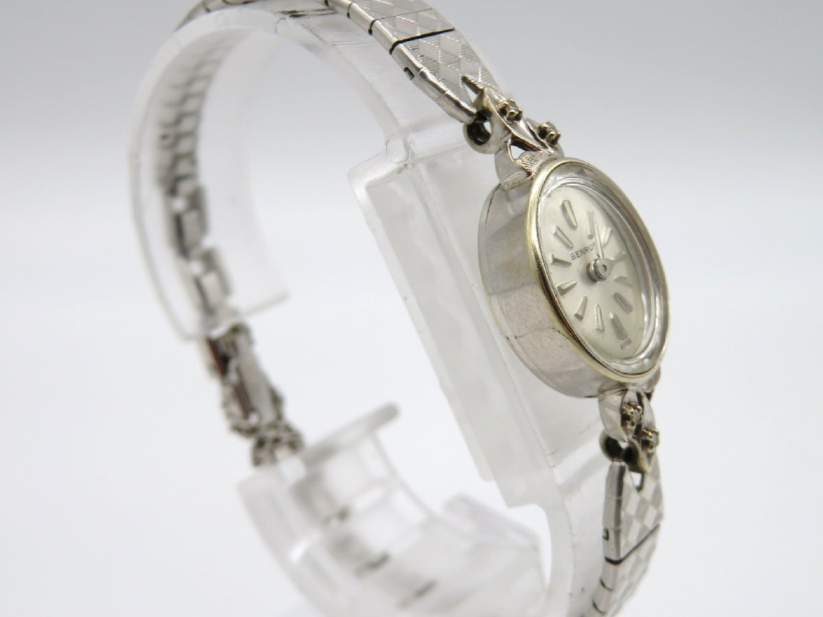 1円◆稼働◆ BENRUS 14K シルバー 手巻き レディース 腕時計 L56402