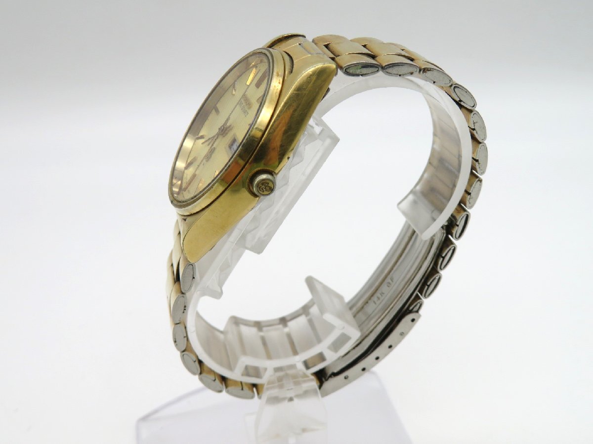 1円■ジャンク■ セイコー 4823-8110 キングクォーツ ライトイエロー クオーツ ユニセックス 腕時計 N529の画像2
