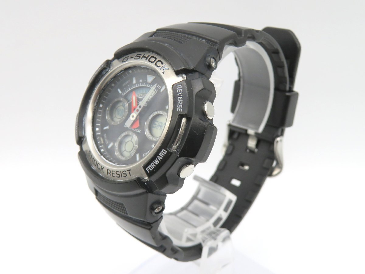 1円◆稼働◆ カシオ AW-590 Gショック ブラック クオーツ メンズ 腕時計 保 N825_画像2