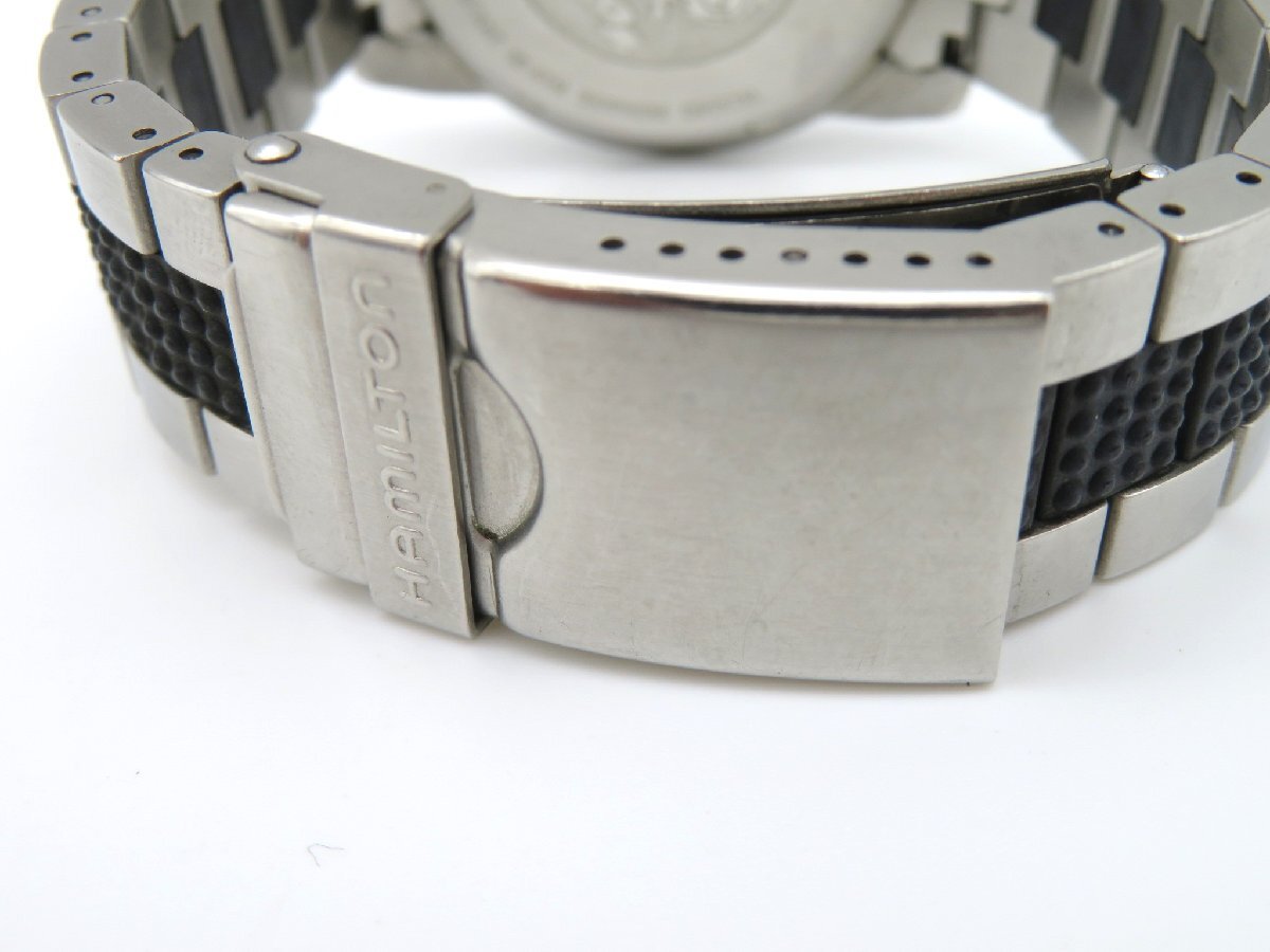 1円◆稼働◆ ハミルトン 6313 シルバー クオーツ メンズ 腕時計 N954の画像4