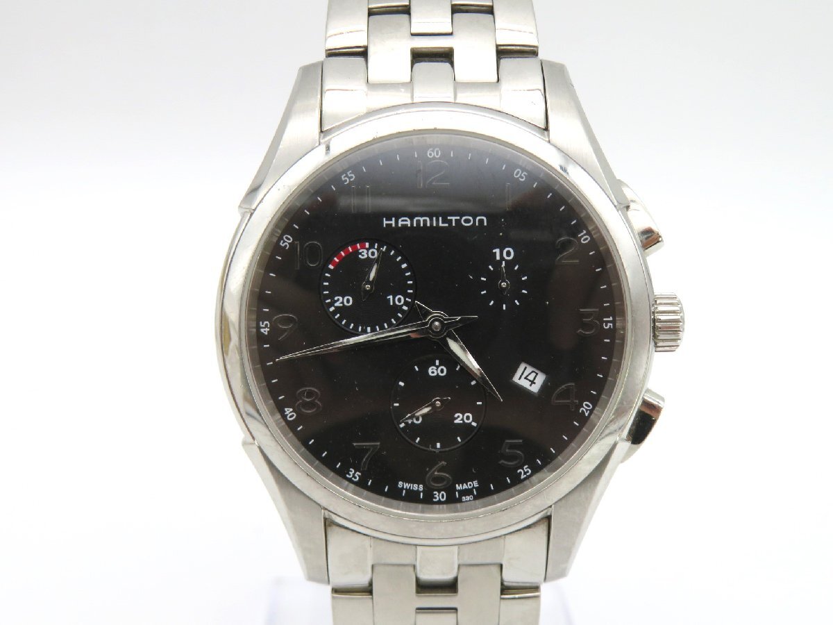 1円◆稼働◆ ハミルトン Ｈ386120 黒 自動巻き メンズ 腕時計 Ｍ17102_画像1