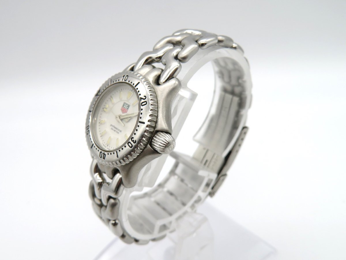 1円■ジャンク■ タグホイヤー WG1412-0 ホワイト クオーツ レディース 腕時計 M14903_画像2