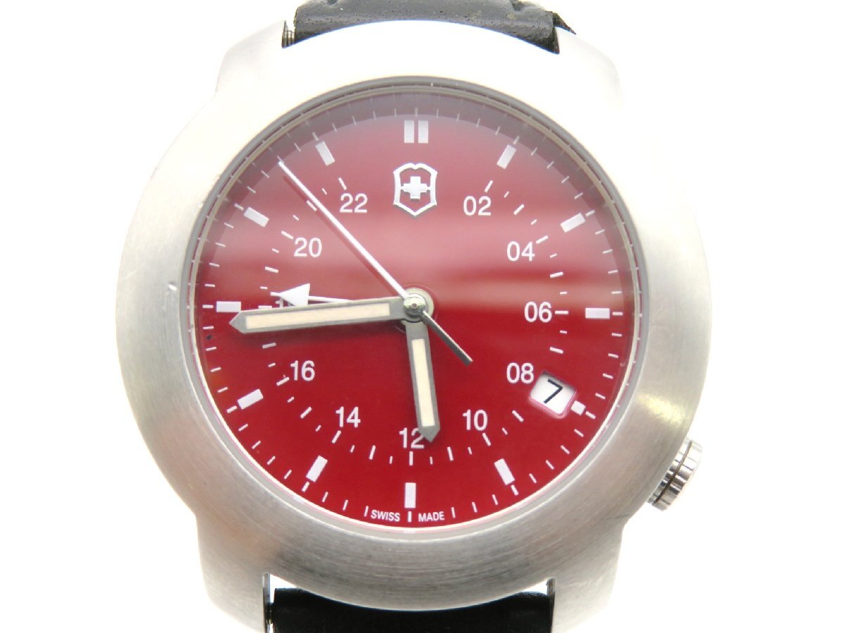 1円◆稼働◆ ヴィクトリノックス レッド クオーツ メンズ 腕時計 M05710の画像1