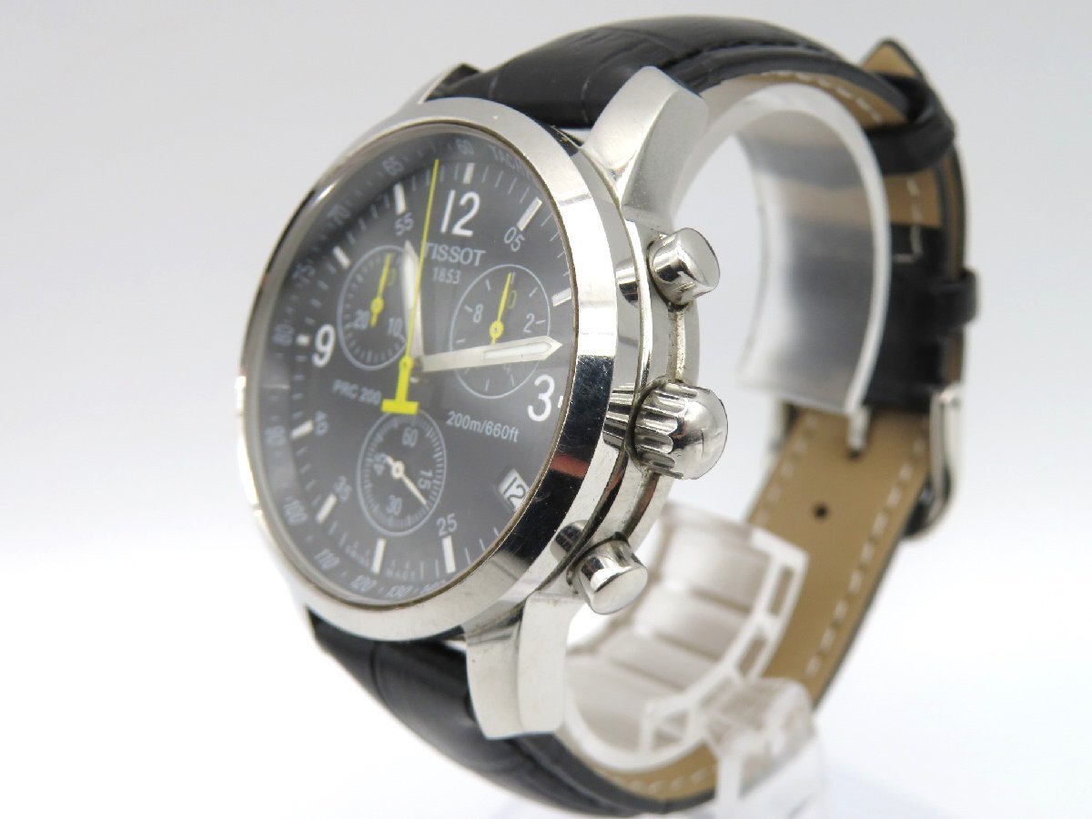 1円◆稼働◆ ティソ T461 ブラック クオーツ メンズ 腕時計 N919の画像2