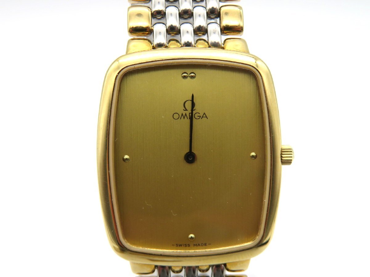 1円■ジャンク■ オメガ デヴィル シャンパン クオーツ レディース 腕時計 M13507の画像1