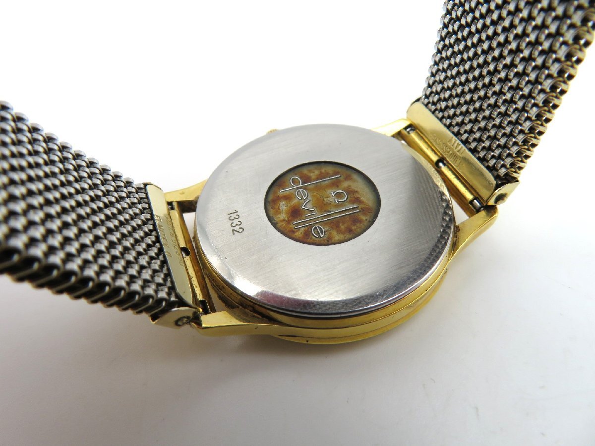 1円◆稼働◆ オメガ デヴィル ゴールド クオーツ ユニセックス 腕時計 M15501の画像6