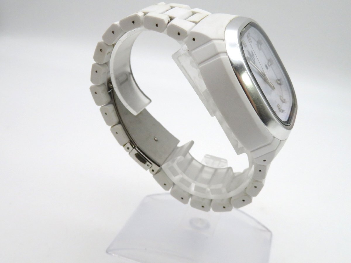 1円◆稼働◆ アディダス ホワイト クオーツ メンズ 腕時計 M05702の画像3