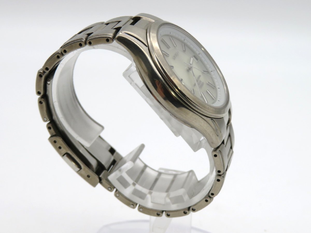 1円◆稼働◆ セイコー 7B22-0AD0 シルバー ソーラー メンズ 腕時計 M12708の画像3
