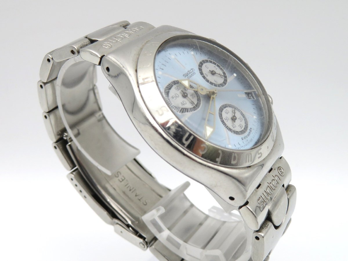 1 иен * работа * Swatch Irony Cronos kai голубой кварц мужские наручные часы M813