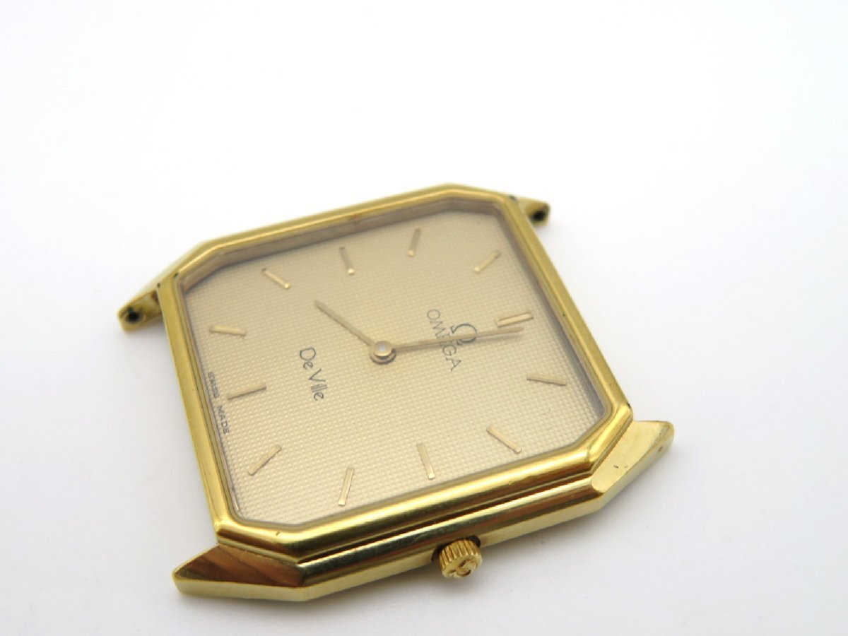1円◆稼働◆ オメガ 1377 デヴィル シャンパン クオーツ レディース 腕時計 ベルト M13509の画像2