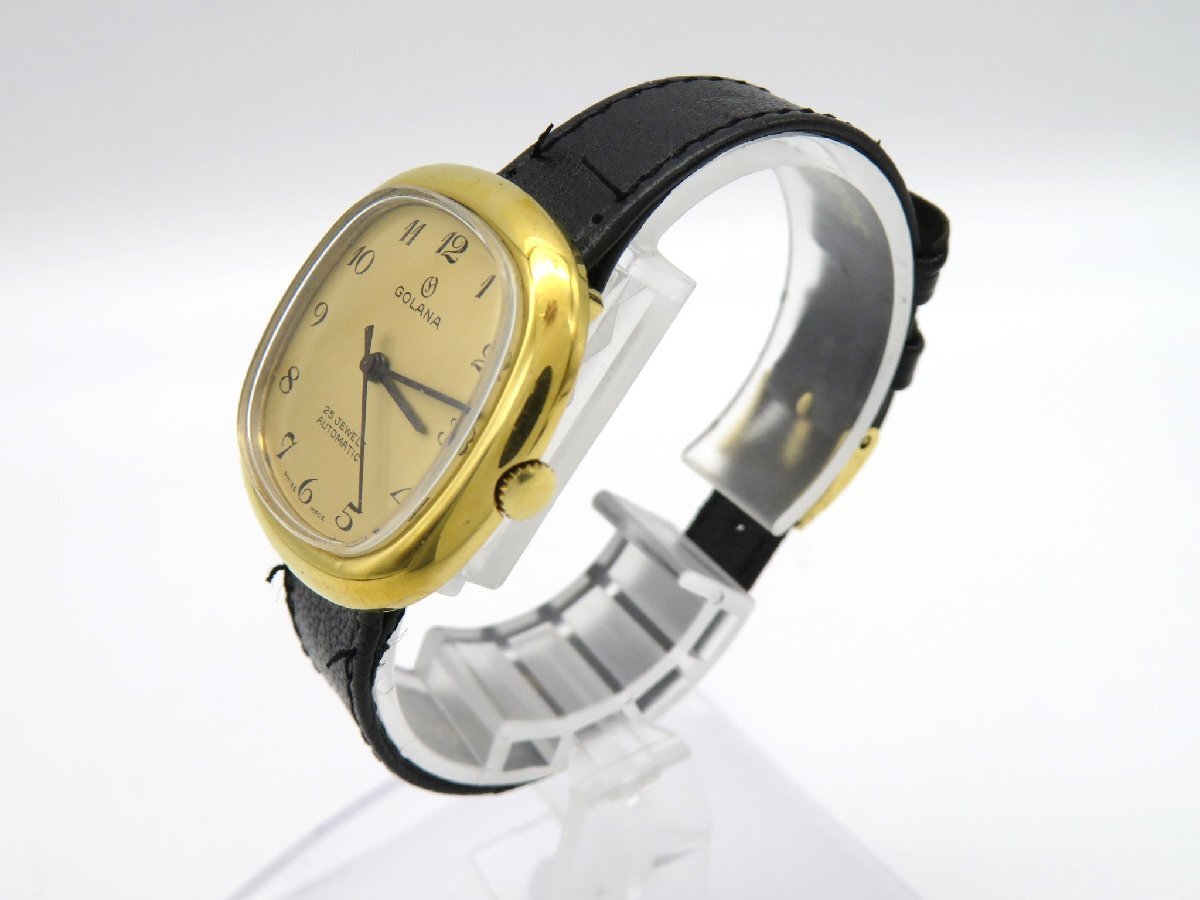 1円◆稼働◆ GOLANA ゴールド 自動巻き ユニセックス 腕時計 M13909_画像2