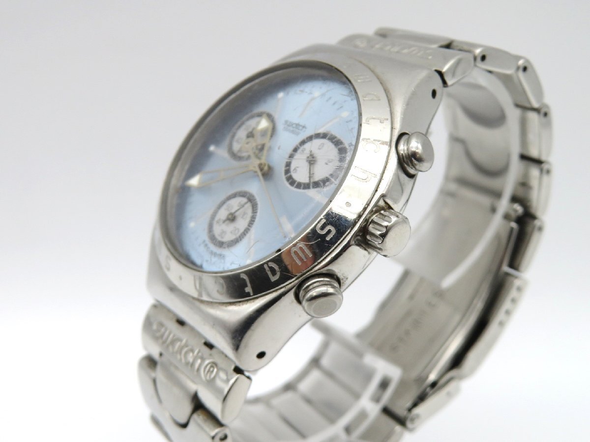 1 иен * работа * Swatch Irony Cronos kai голубой кварц мужские наручные часы M813
