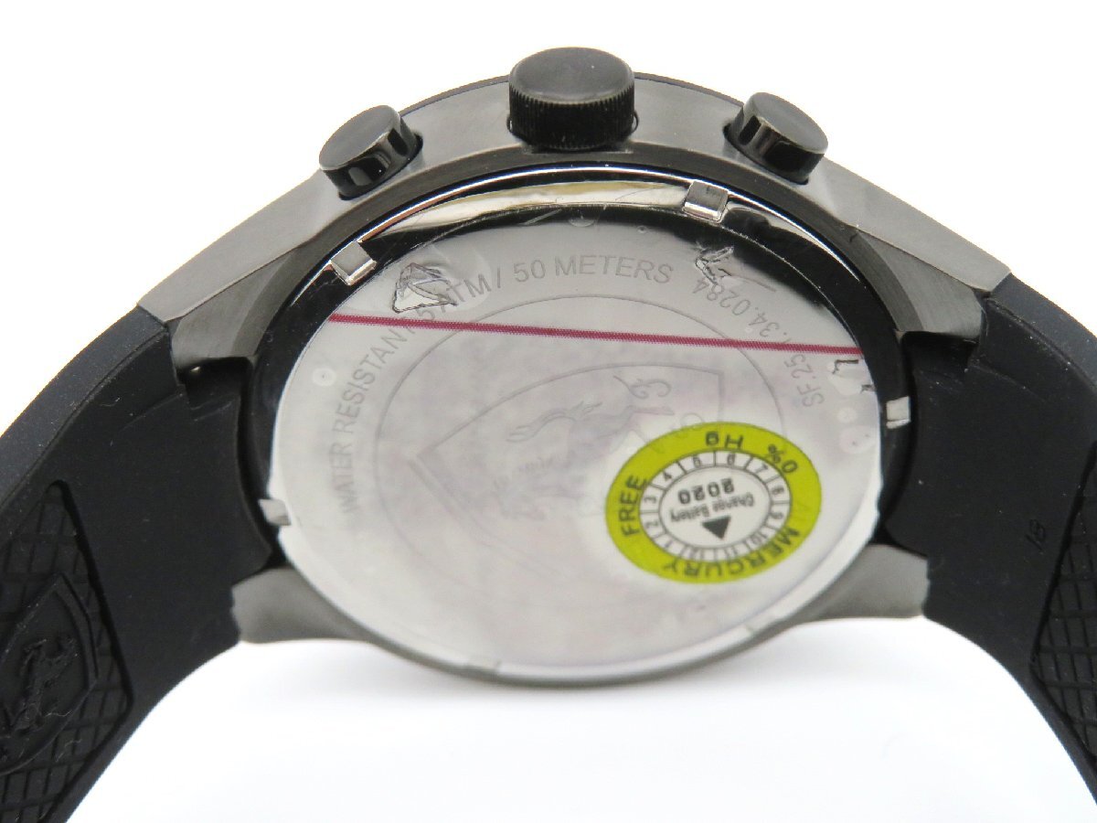 1円◆稼働◆ その他 フェラーリ クロノグラフウォッチ ブラック クオーツ メンズ 腕時計 O158