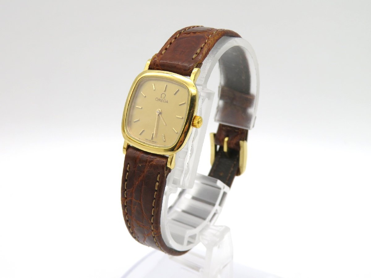1円◆稼働◆ オメガ デヴィル シャンパン クオーツ レディース 腕時計 M16909の画像2