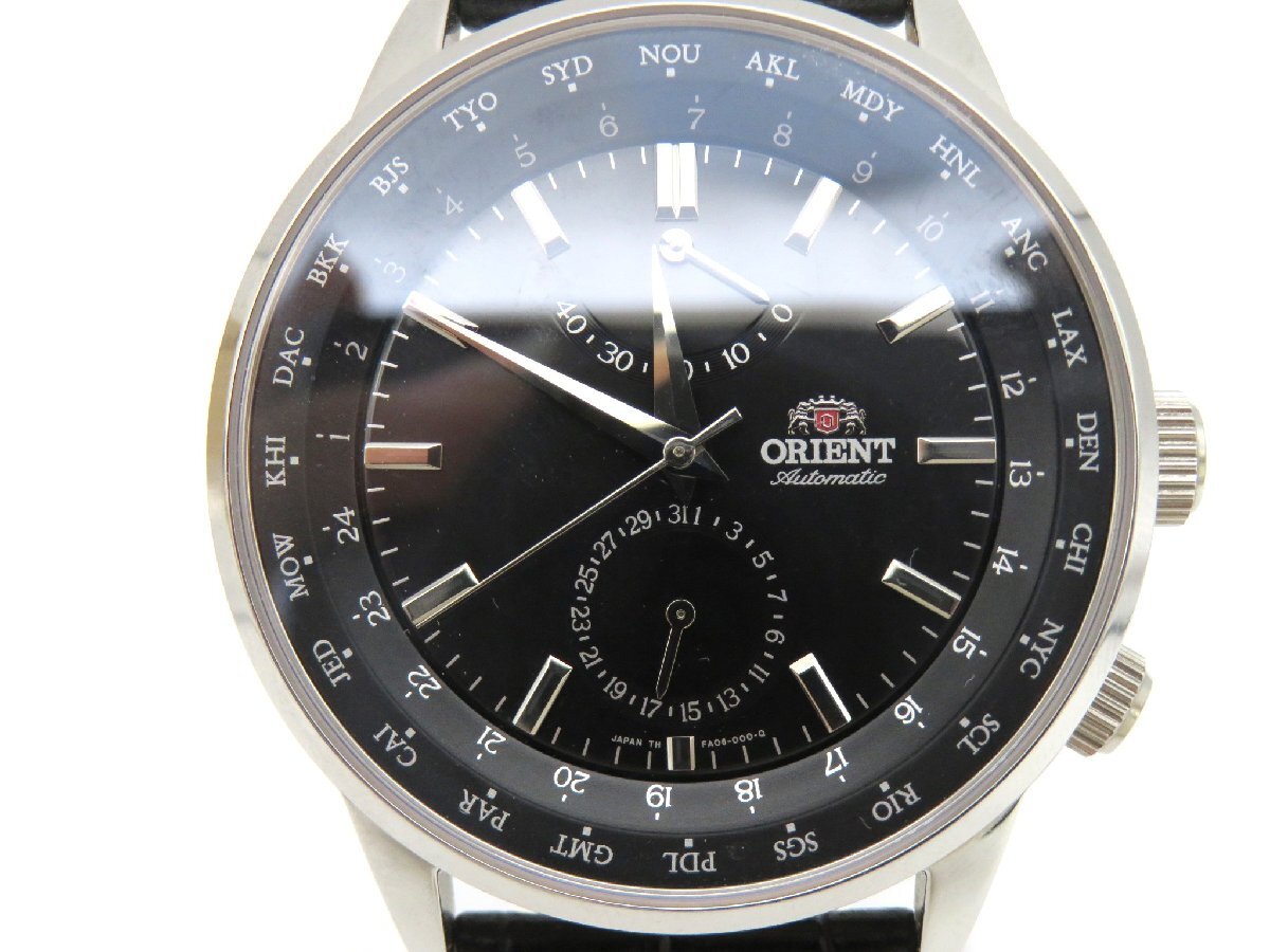 1円◆稼働◆ オリエント FA06-C0-B 黒 自動巻き メンズ 腕時計 O115の画像1
