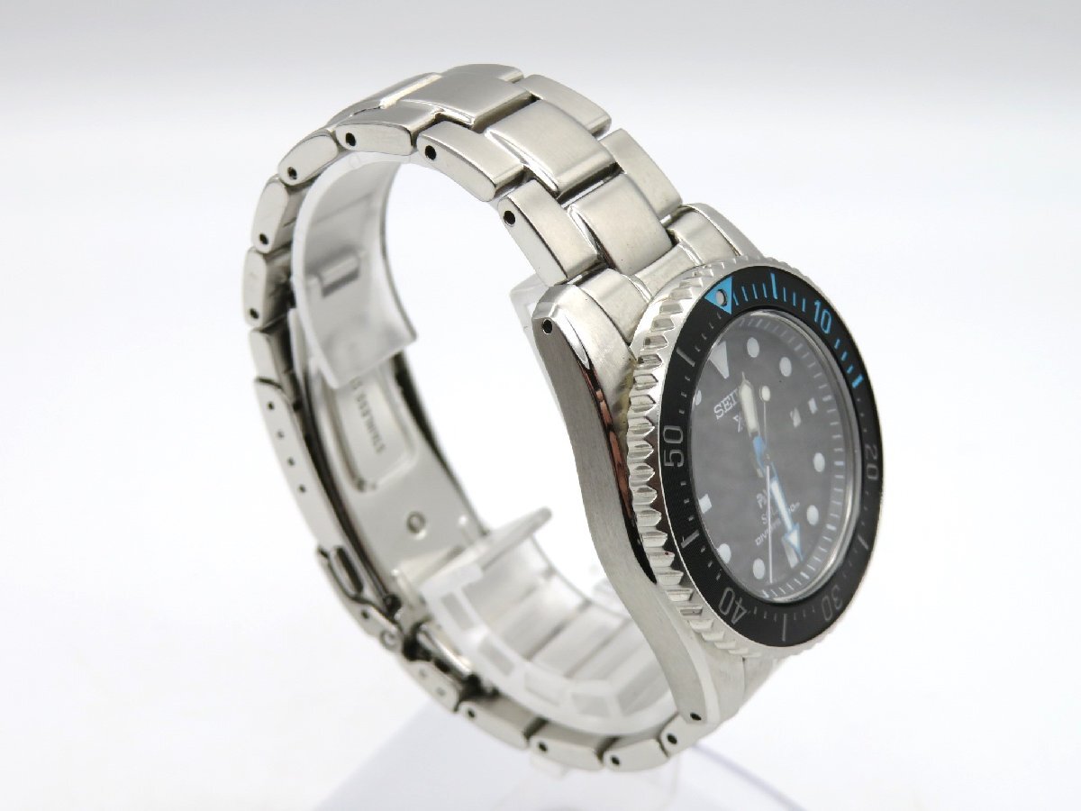 1円◆稼働◆ セイコー V147-0CS0 ブラック ソーラー メンズ 腕時計 M38502_画像4