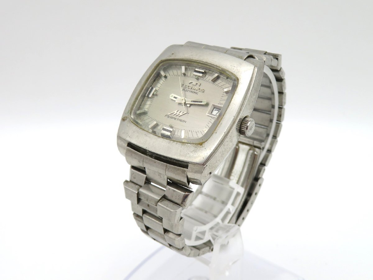 1 иен # Junk # Tecnos pa-peto long серебряный самозаводящиеся часы мужские наручные часы O183