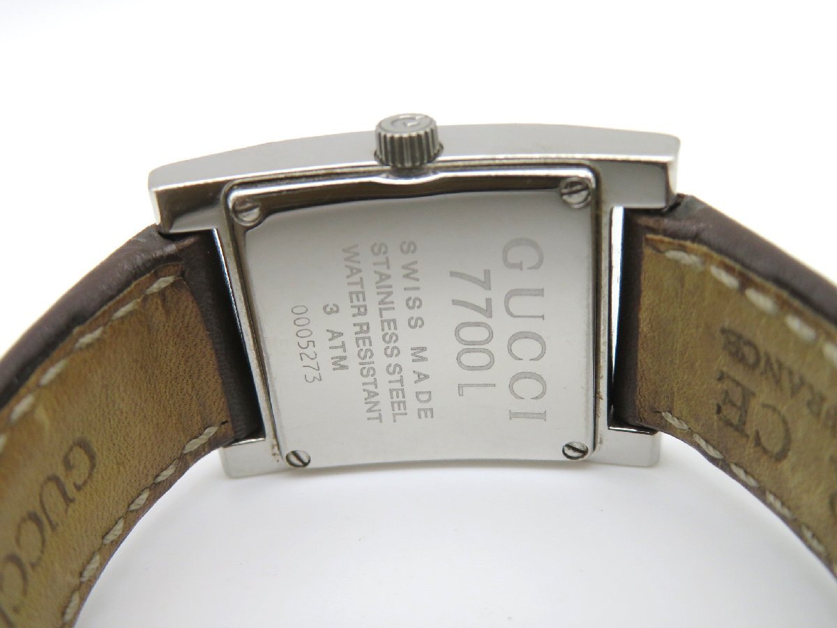1円◆稼働◆ グッチ 7700L シルバー クオーツ レディース 腕時計 M39208_画像5