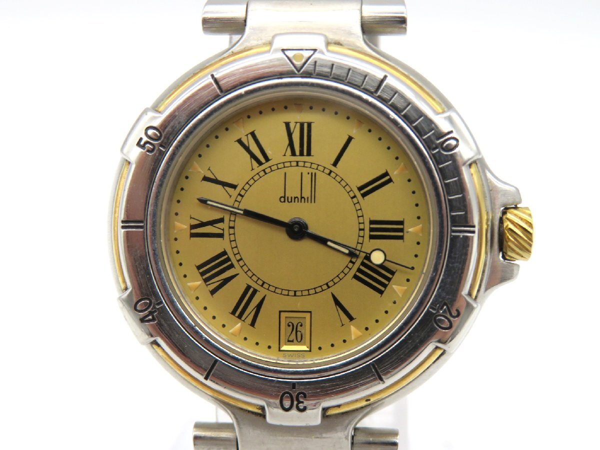 1円◆稼働◆ ダンヒル ゴールド クオーツ メンズ 腕時計 M19202_画像2