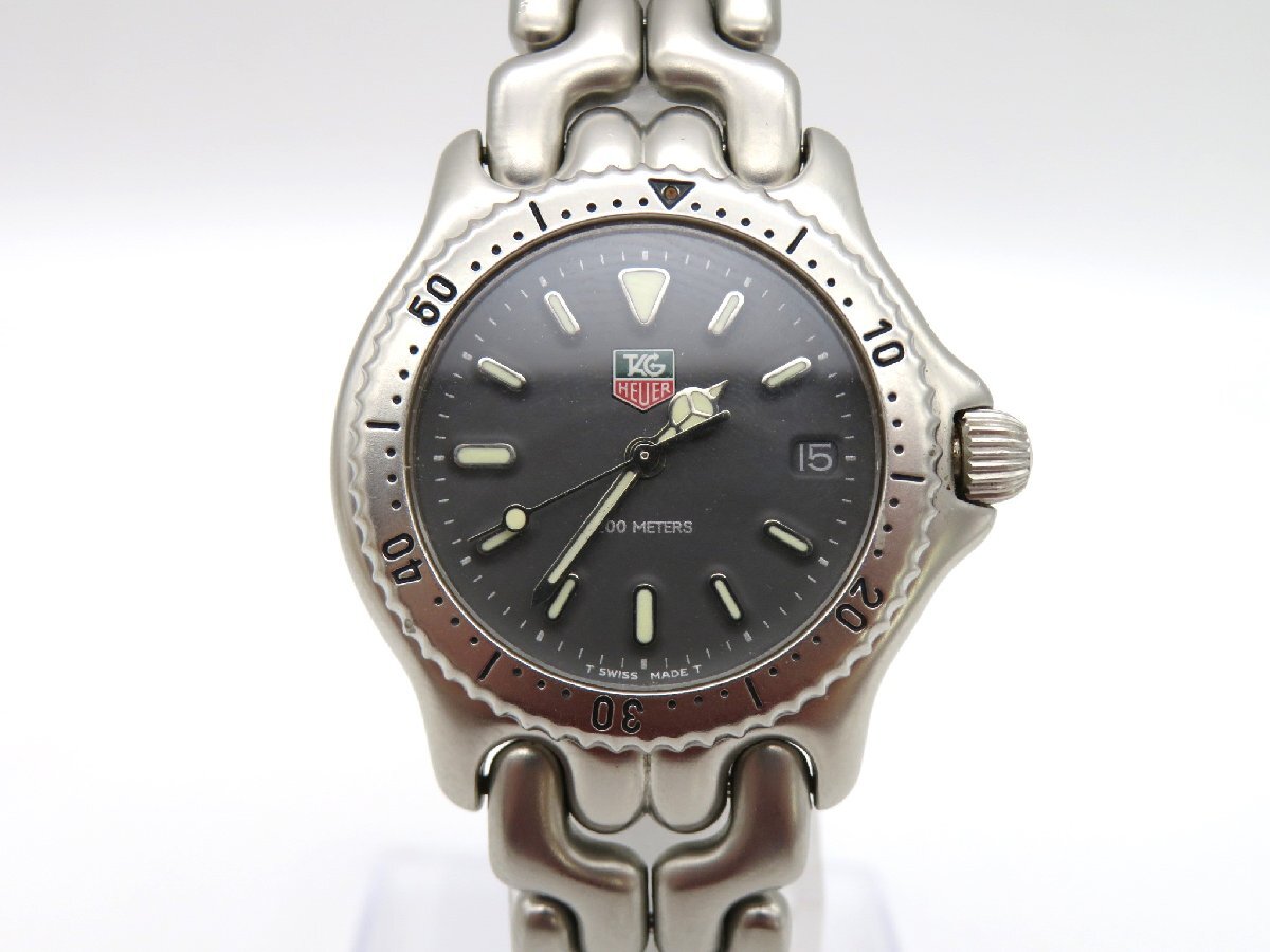1円◆稼働◆ タグホイヤー S99.213 グレー クオーツ ユニセックス 腕時計 O225_画像1