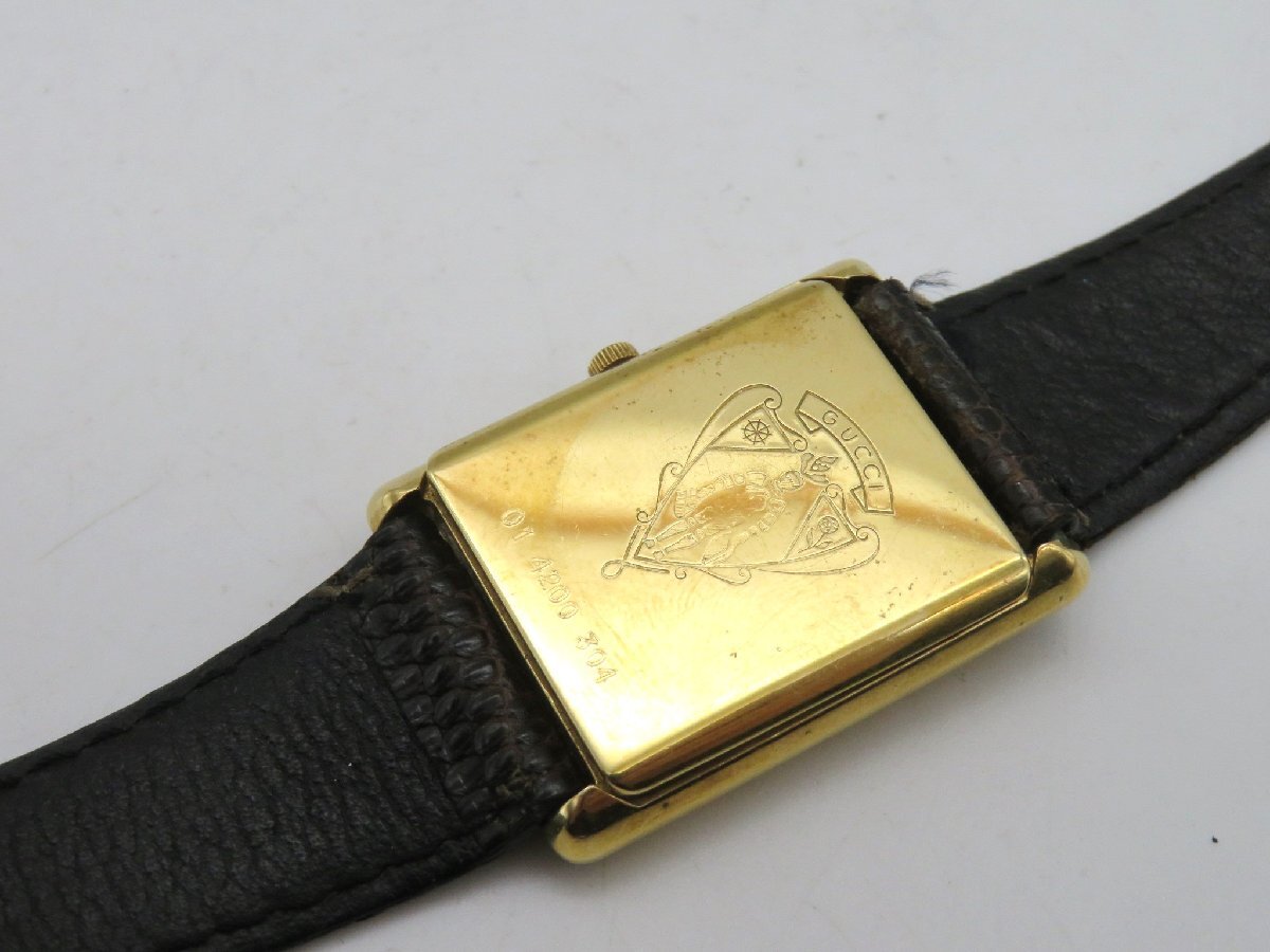 1円■ジャンク■ グッチ 4200 ゴールド クオーツ レディース 腕時計 M22208_画像6