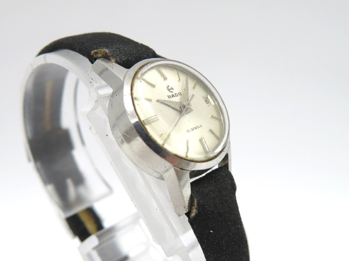 1円◆稼働◆ ラドー シルバー 手巻き レディース 腕時計 M39806_画像3
