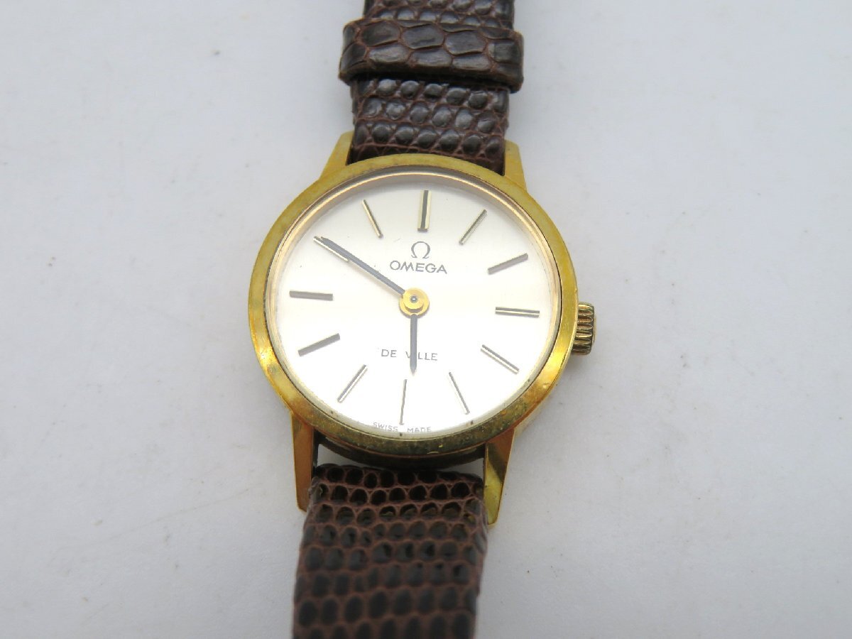 1円◆稼働◆ オメガ デヴィル シルバー 手巻き レディース 腕時計 M18406_画像2