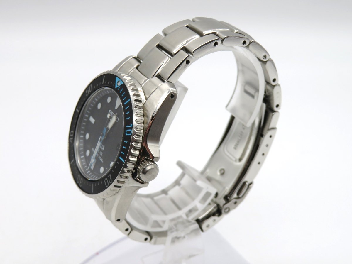 1円◆稼働◆ セイコー V147-0CS0 ブラック ソーラー メンズ 腕時計 M38502_画像3