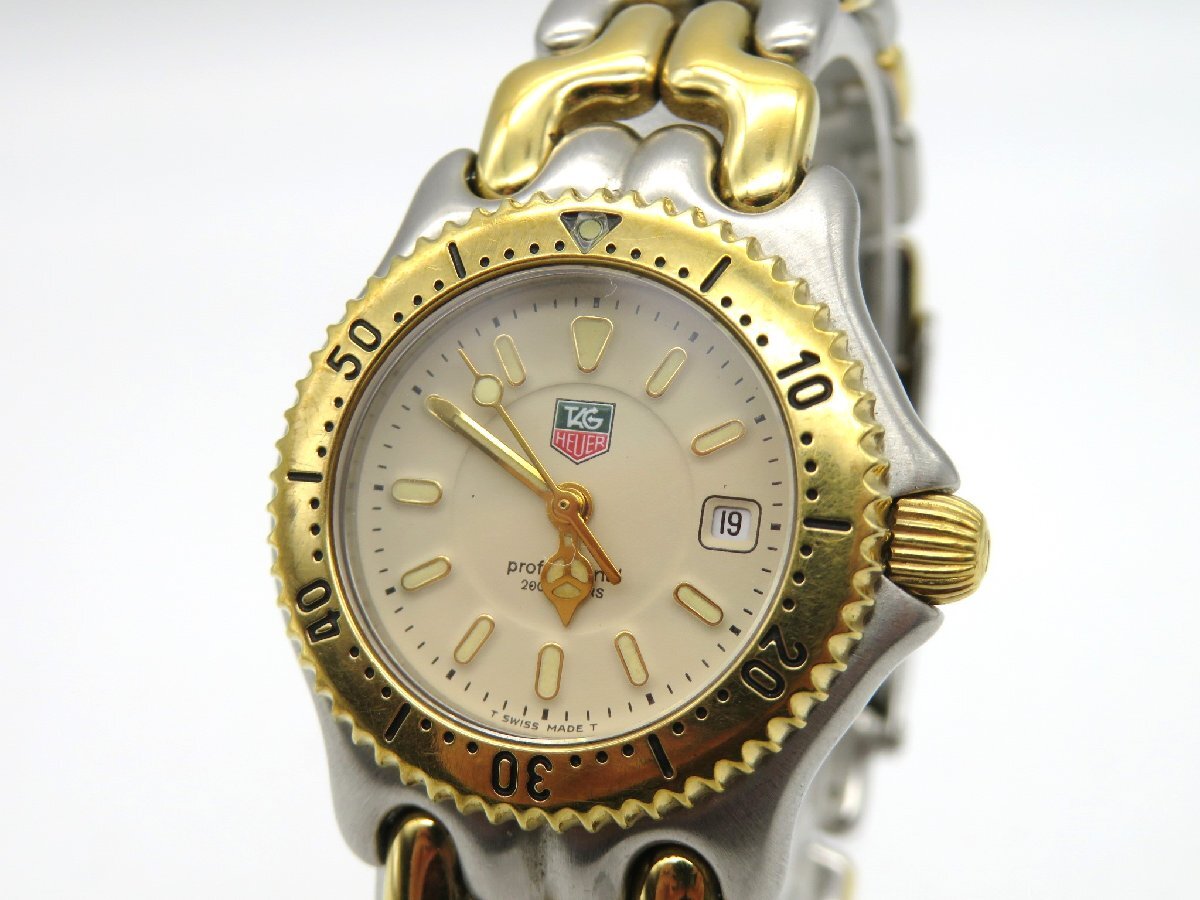1 jpy * operation * TAG Heuer WG1321-2 Professional cream quarts lady's wristwatch M38204