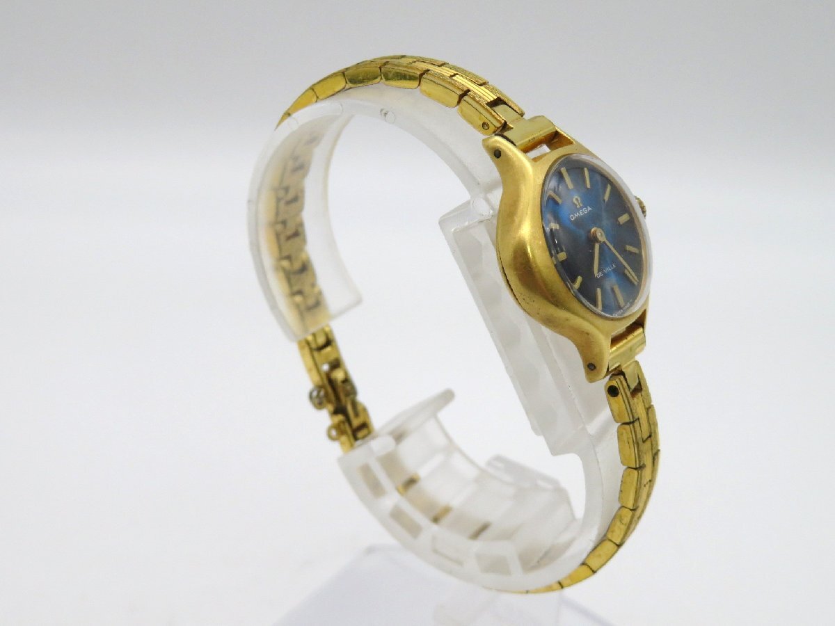 1円◆稼働◆ オメガ デヴィル 青 手巻き レディース 腕時計 M18503_画像4
