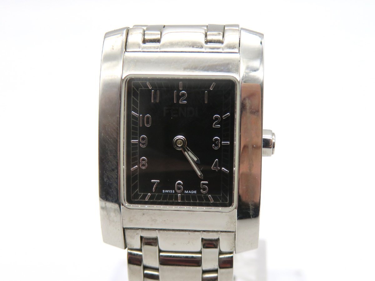 1円◆稼働◆ フェンディ 112-7000L-008 ブラック クオーツ レディース 腕時計 コマ５ M22604_画像2