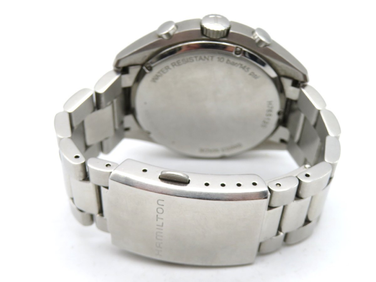 1円◆稼働◆ ハミルトン H765120 カーキ ブラック クオーツ メンズ 腕時計 M38002の画像5