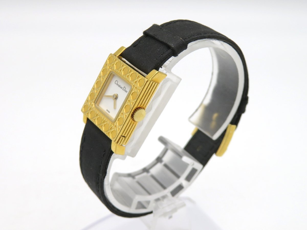 1 иен * работа * Christian Dior D60-159 белый кварц женские наручные часы изменение ремень M20704