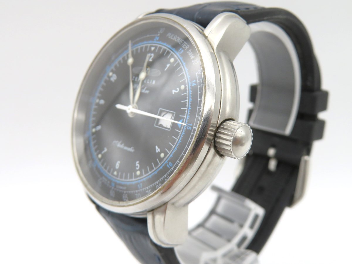 1円◆稼働◆ ツェッペリン ブラック 自動巻き メンズ 腕時計 M39003の画像2