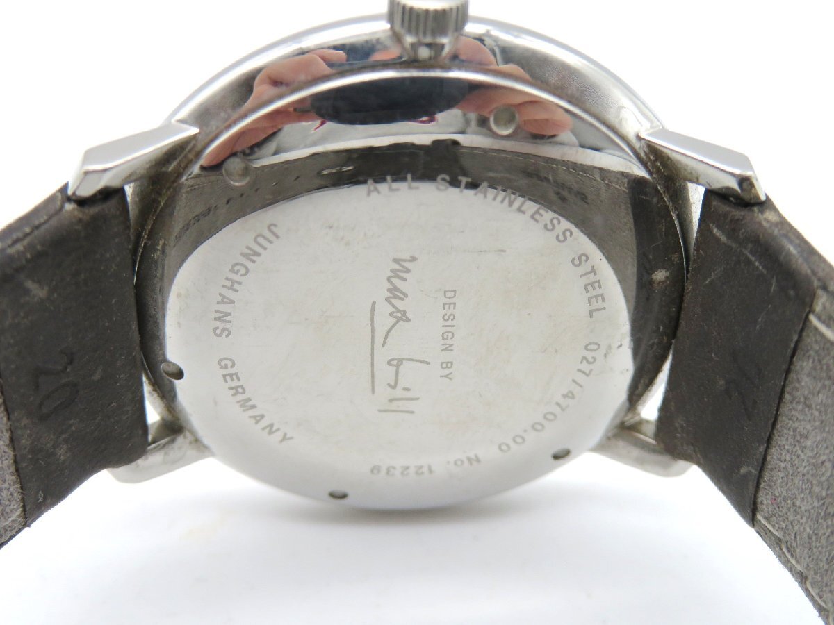 1円■ジャンク■ ユンハンス ホワイト 自動巻き メンズ 腕時計 M20802の画像6