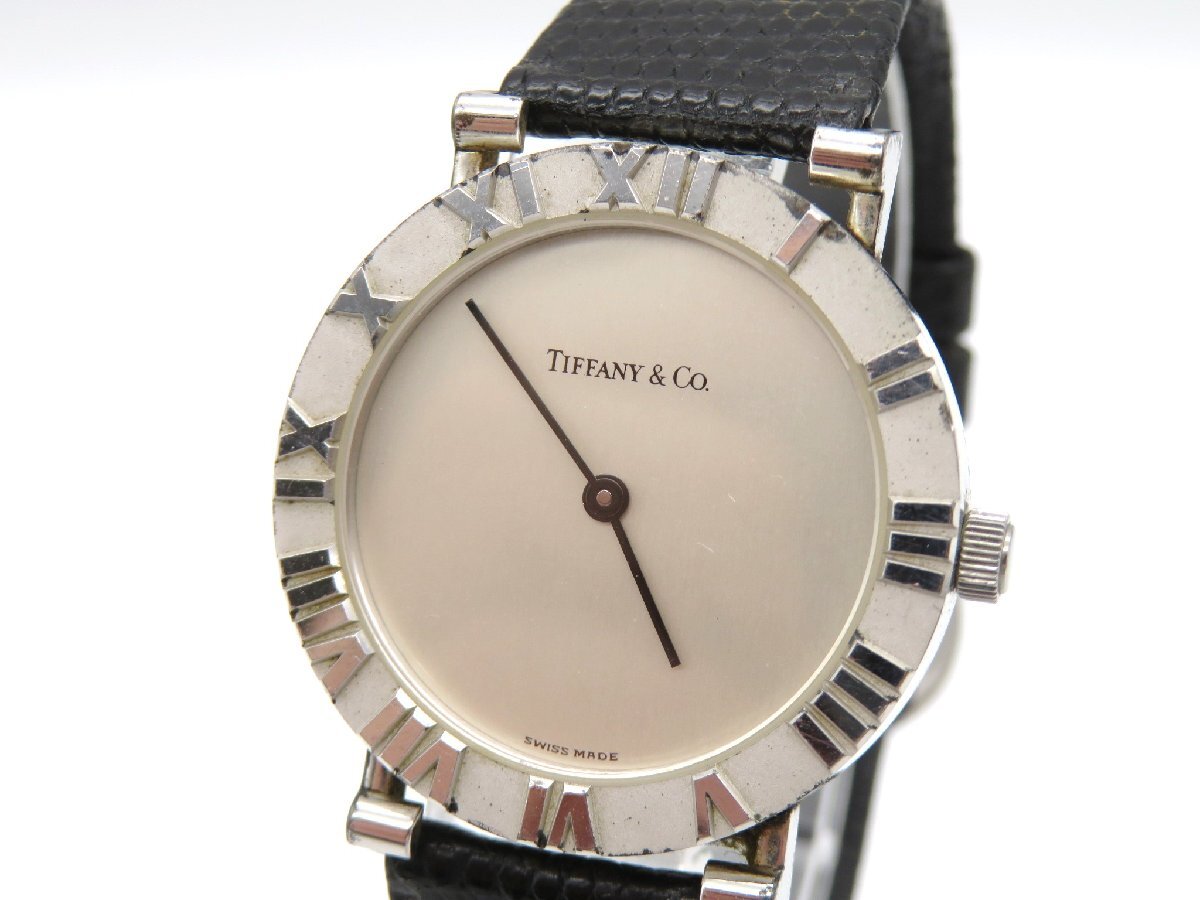 1円◆稼働◆ ティファニー シルバー クオーツ ユニセックス 腕時計 M21101の画像1