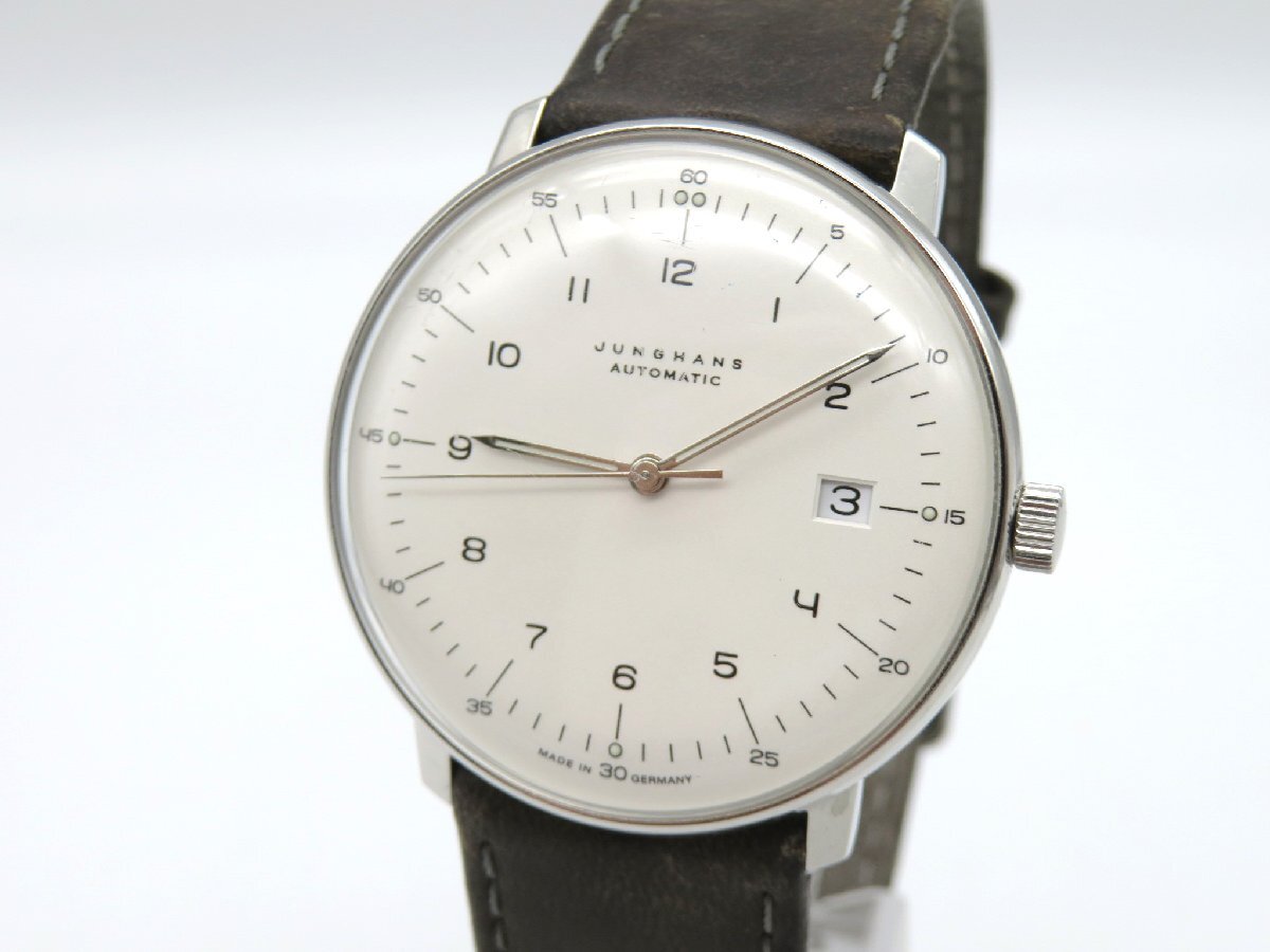 1円■ジャンク■ ユンハンス ホワイト 自動巻き メンズ 腕時計 M20802の画像1
