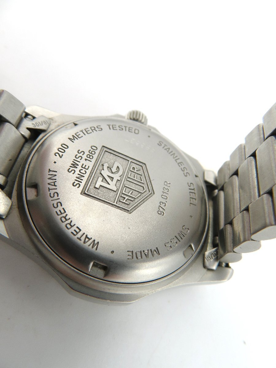 1円◆稼働◆ タグホイヤー 973.013R プロフェッショナル ブラック クオーツ ユニセックス 腕時計 K81302_画像4