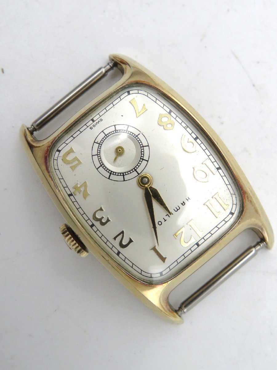 1円■ジャンク■ ハミルトン ゴールド 手巻き レディース 腕時計 L26407の画像1