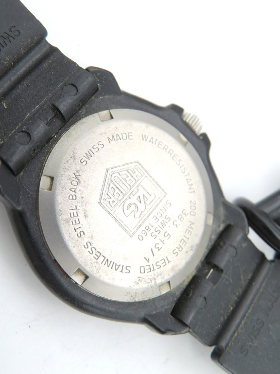 1円◆稼働◆ タグホイヤー 383.513/1 ブラック クオーツ ユニセックス 腕時計 L30103_画像3