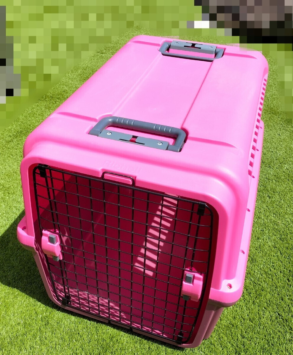 中古！！ リッチェル キャンピングキャリー XL 犬猫 ケージ 大型犬にも ピンクの画像1