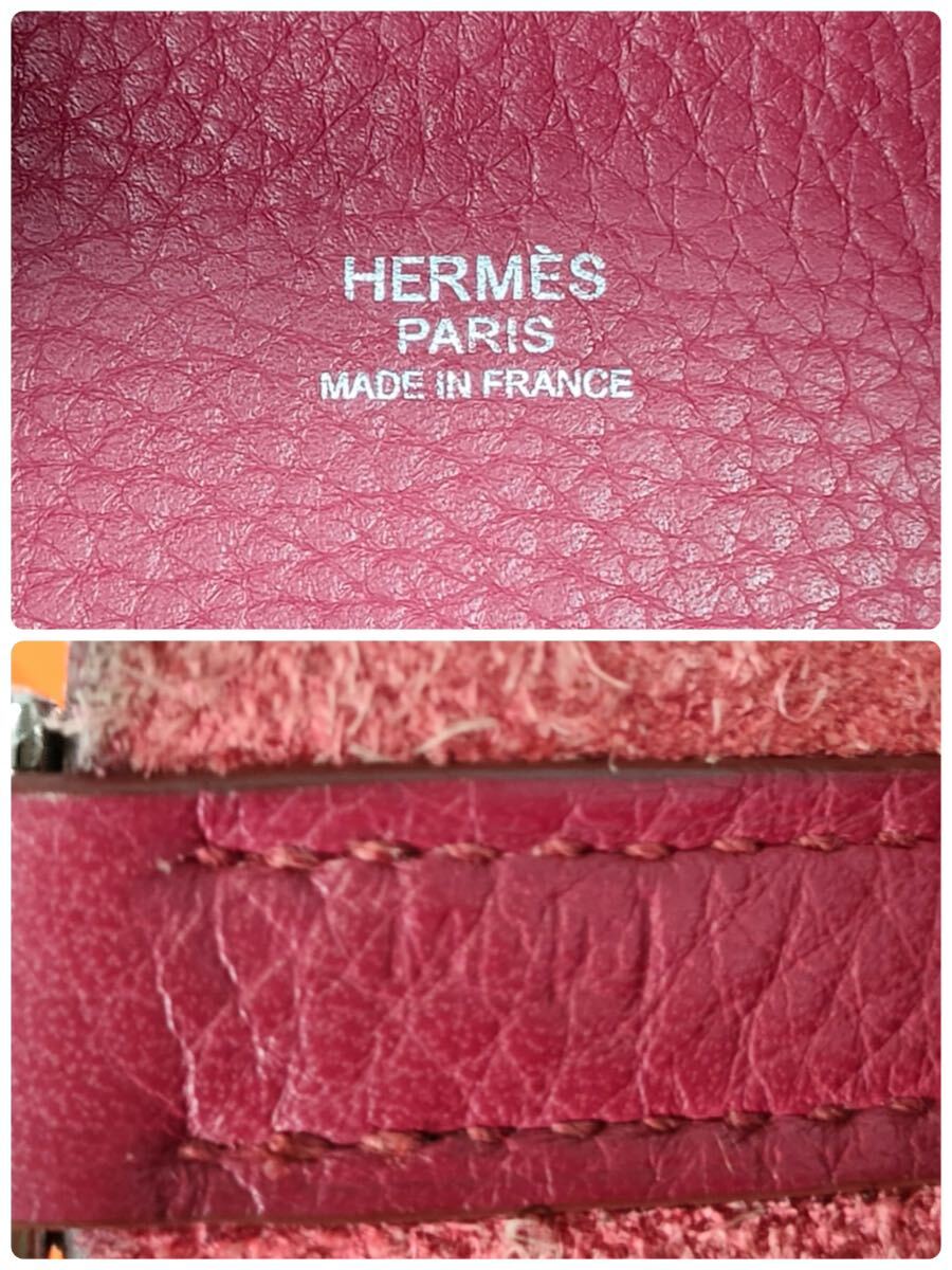HERMES エルメス ピコタン ロック PM 18 レザー 赤 本革 ハンド バッグ シルバー 金具_画像10