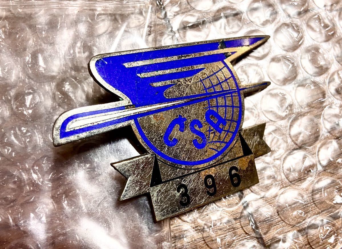 チェコ航空 CSA Czech Airlines 客室乗務員着用 バッジ PIN 1940年代？ 豪華7宝仕様の画像1