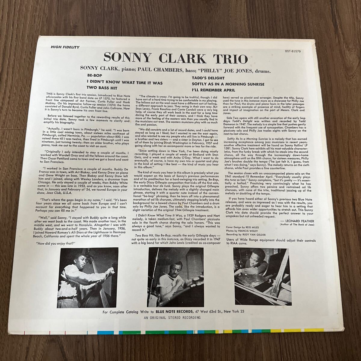 希少US盤LP!! SONNY CLARK TRIO ソニークラークトリオ PAUL CHAMBERS ポールチェンバース BST81579 レコード BLP1579 STEREO ステレオの画像2