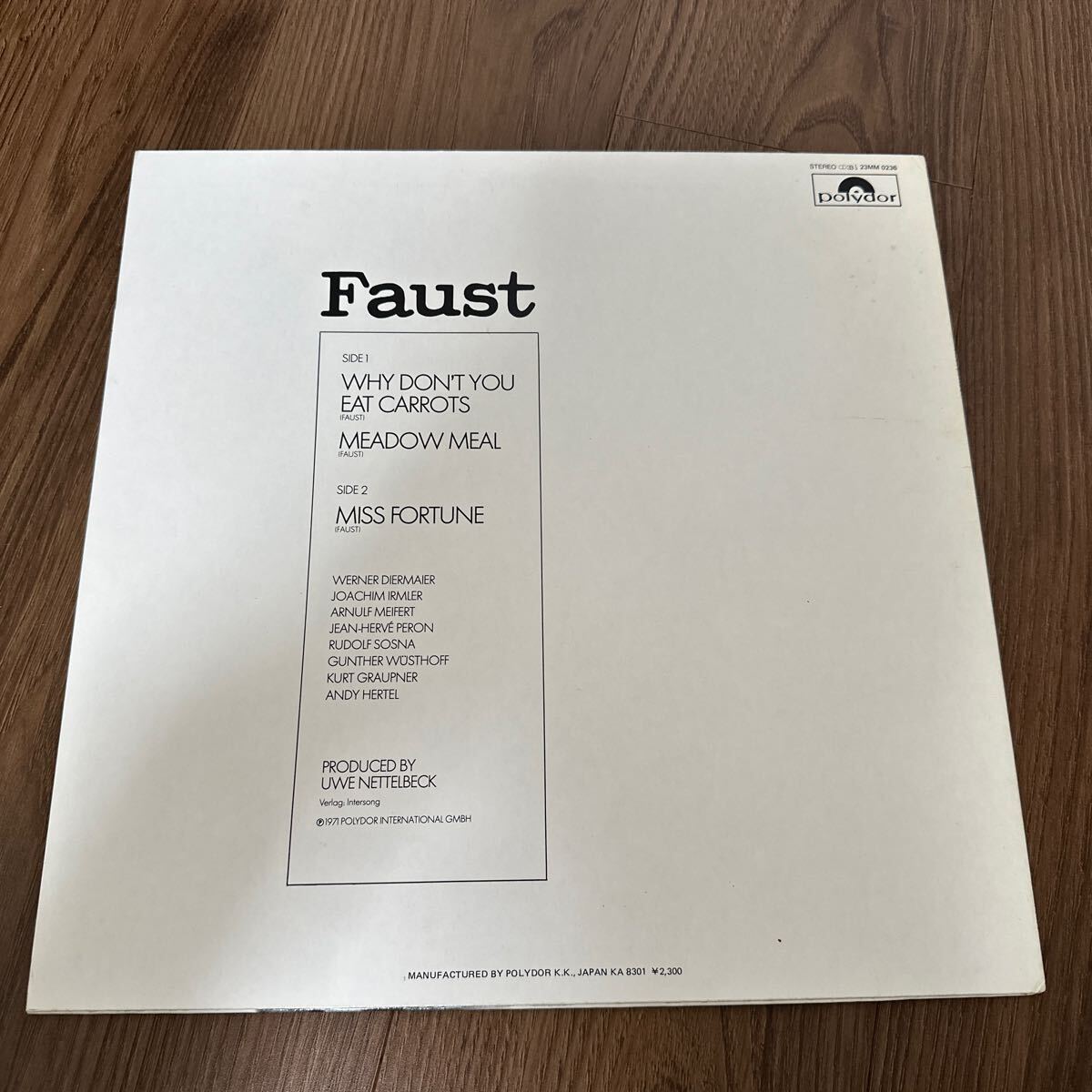 希少LP!! FAUST ファウスト ファーストアルバム 23MM0236 レコード PROGRESSIVE プログレの画像2