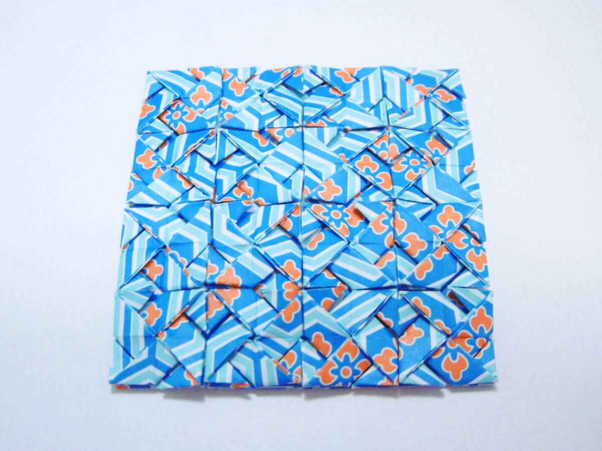モザイク　テッセレーション　折り紙　A-9　青色　絵柄　Mosaic　Tessellation　Origami　ハンドメイド_画像4