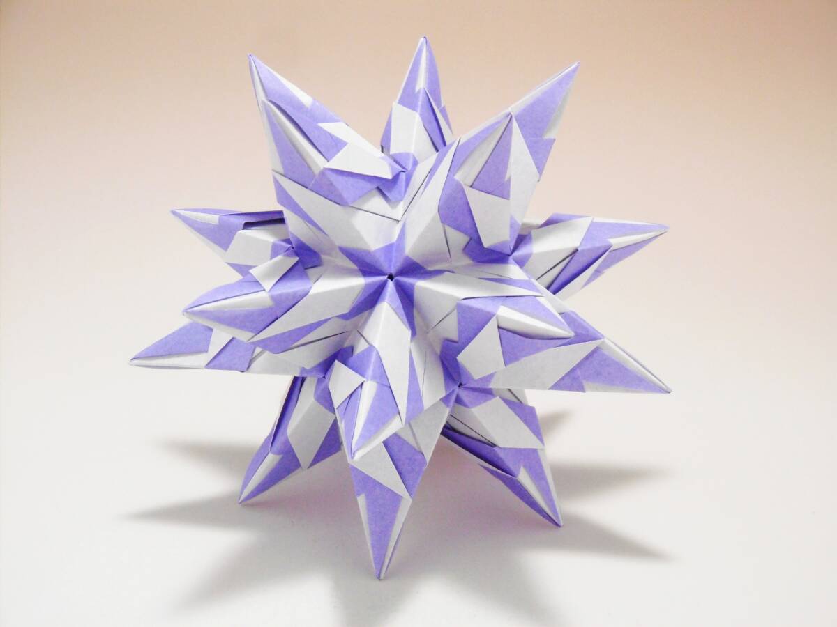 くす玉　30枚組　折り紙　ユニット　S-6　薄紫　トゲトゲ　kusudama　origami　ハンドメイド_画像2