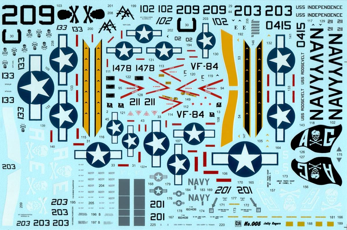 CTA-05 1/72 CTA アメリカ海軍海賊旗マーキングセット② F-14トムキャット/F-4JファントムⅡ他 戦闘機_画像5